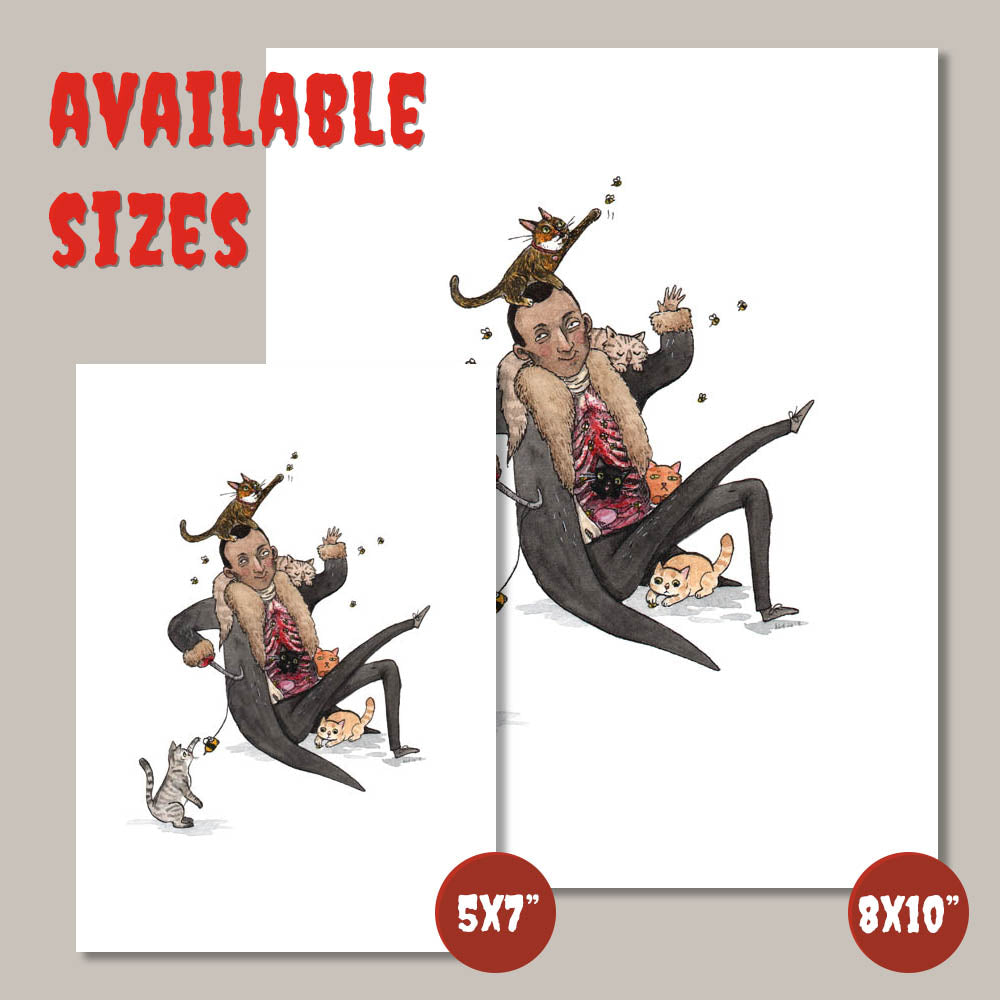 Kittyman - Candyman with Cats Print- Available in 5x7"& 8x10"
