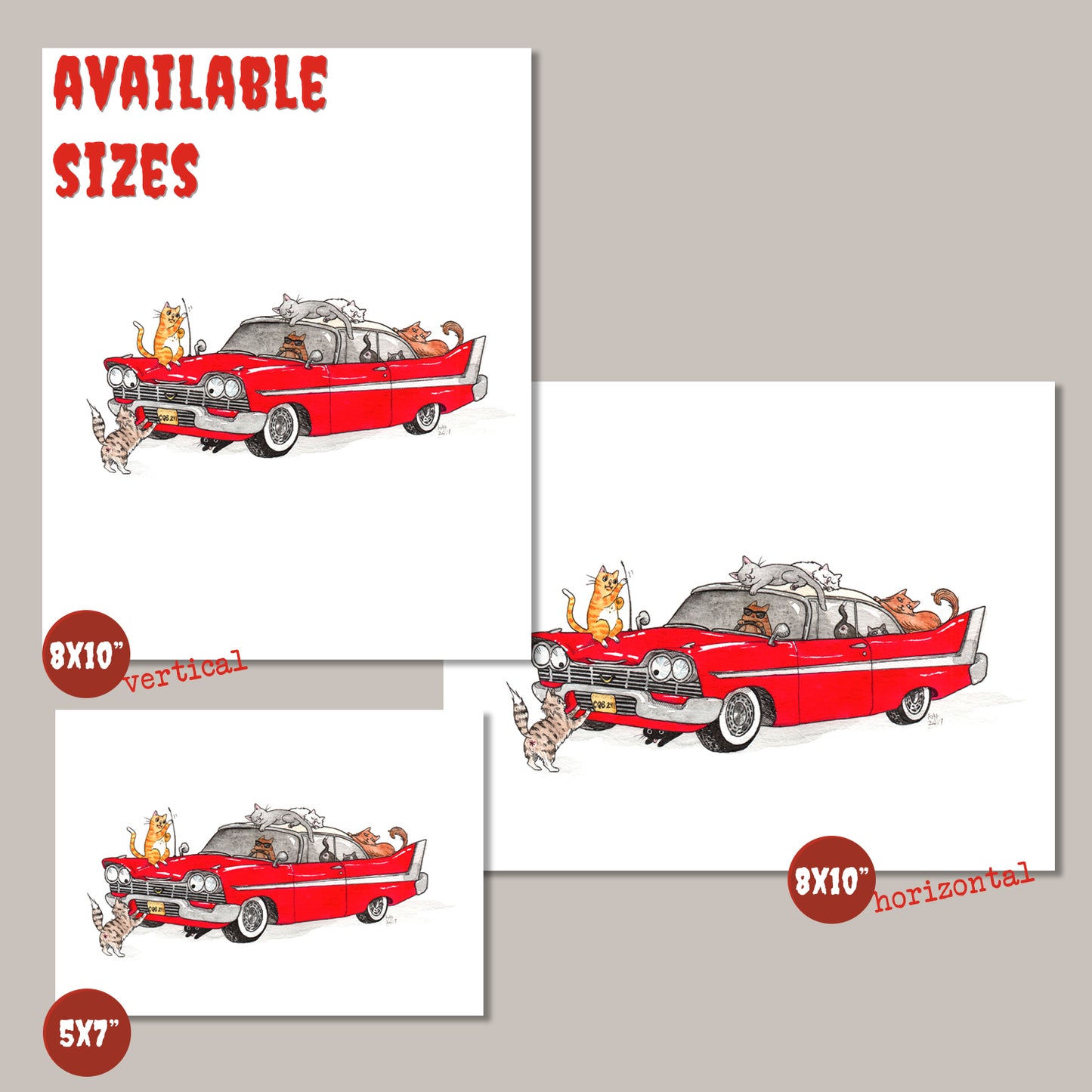 Hisstine - Christine with Cats Print - Available in 5x7"& 8x10"