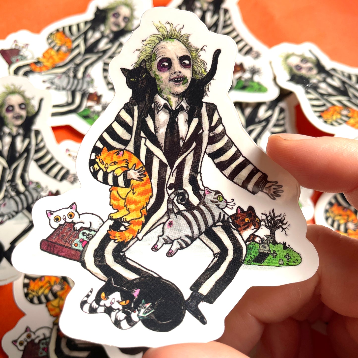 Beetailjuice 3" Horror Cats Vinyl Sticker