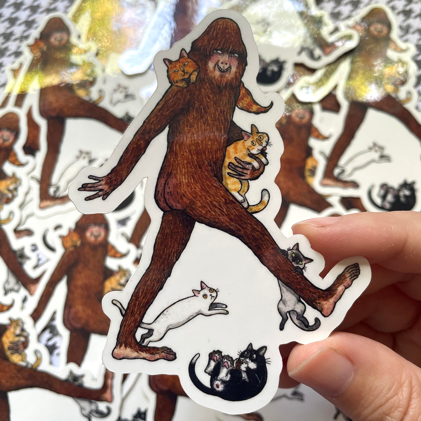 Big Paw 3" Bigfoot Sasquatch Cryptid Horror Cats Vinyl Sticker