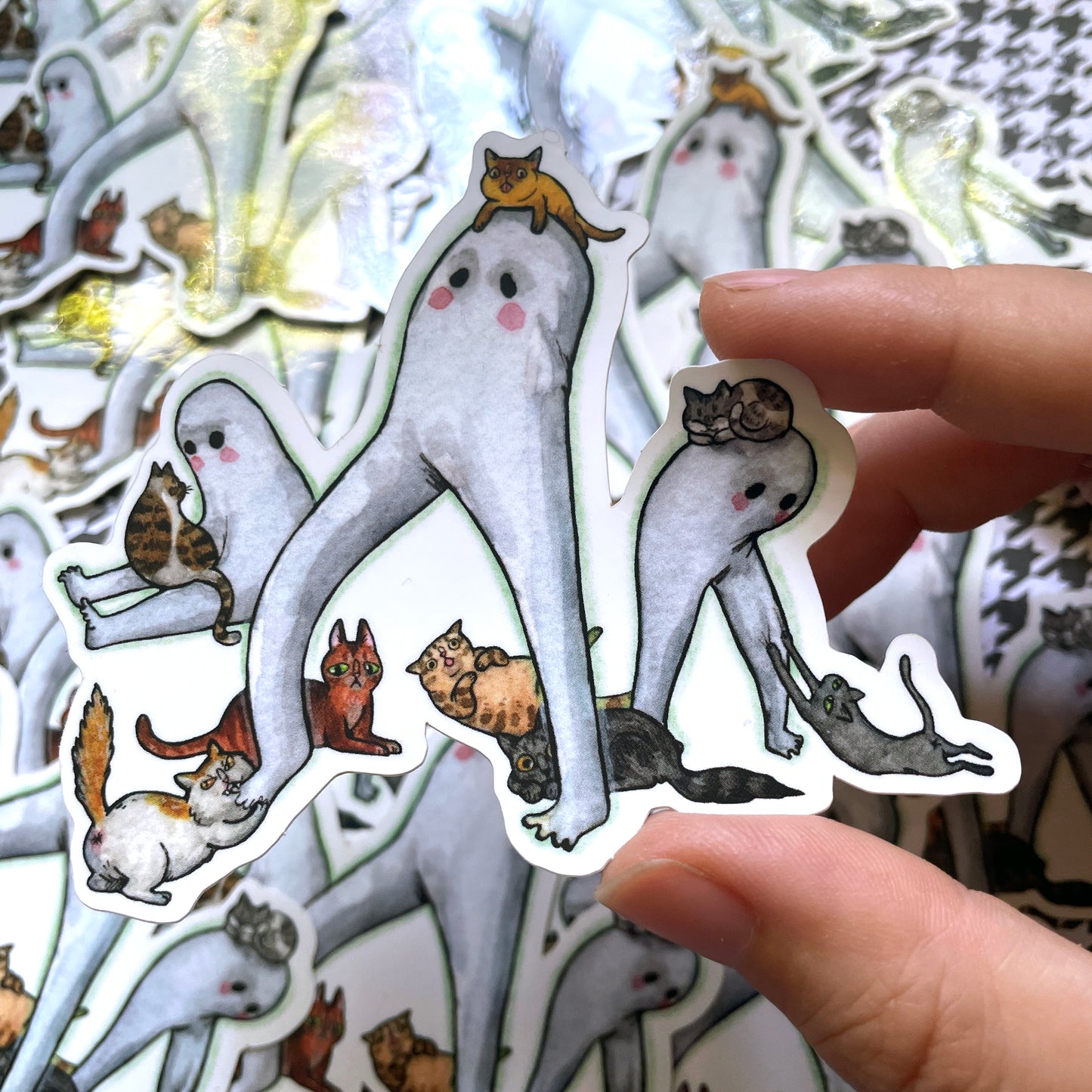 Fresno Nightkittens 3" Nightcrawlers Cryptid Horror Cats Vinyl Sticker