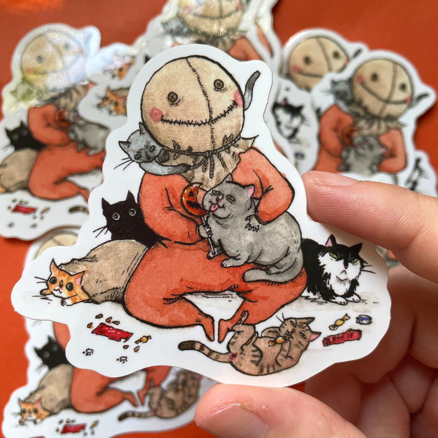 Trick FuR Treat 3" Horror Cats Vinyl Sticker