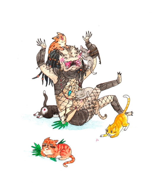 Purrdator - Predator with Cats Print- Available in 5x7"& 8x10"