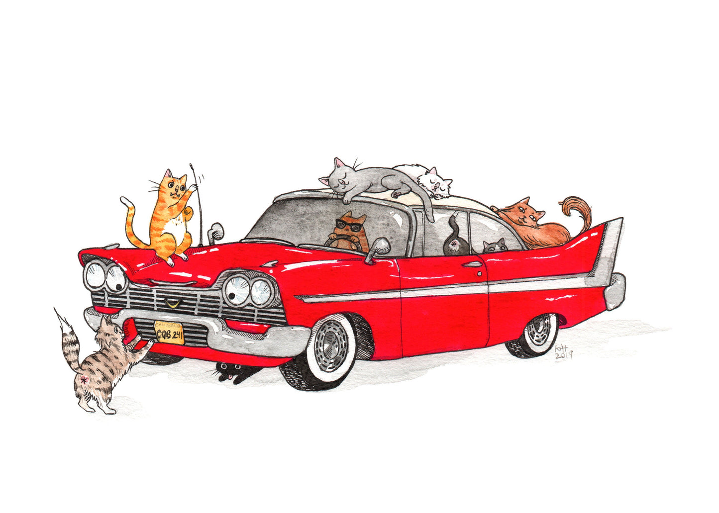 Hisstine - Christine with Cats Print - Available in 5x7"& 8x10"