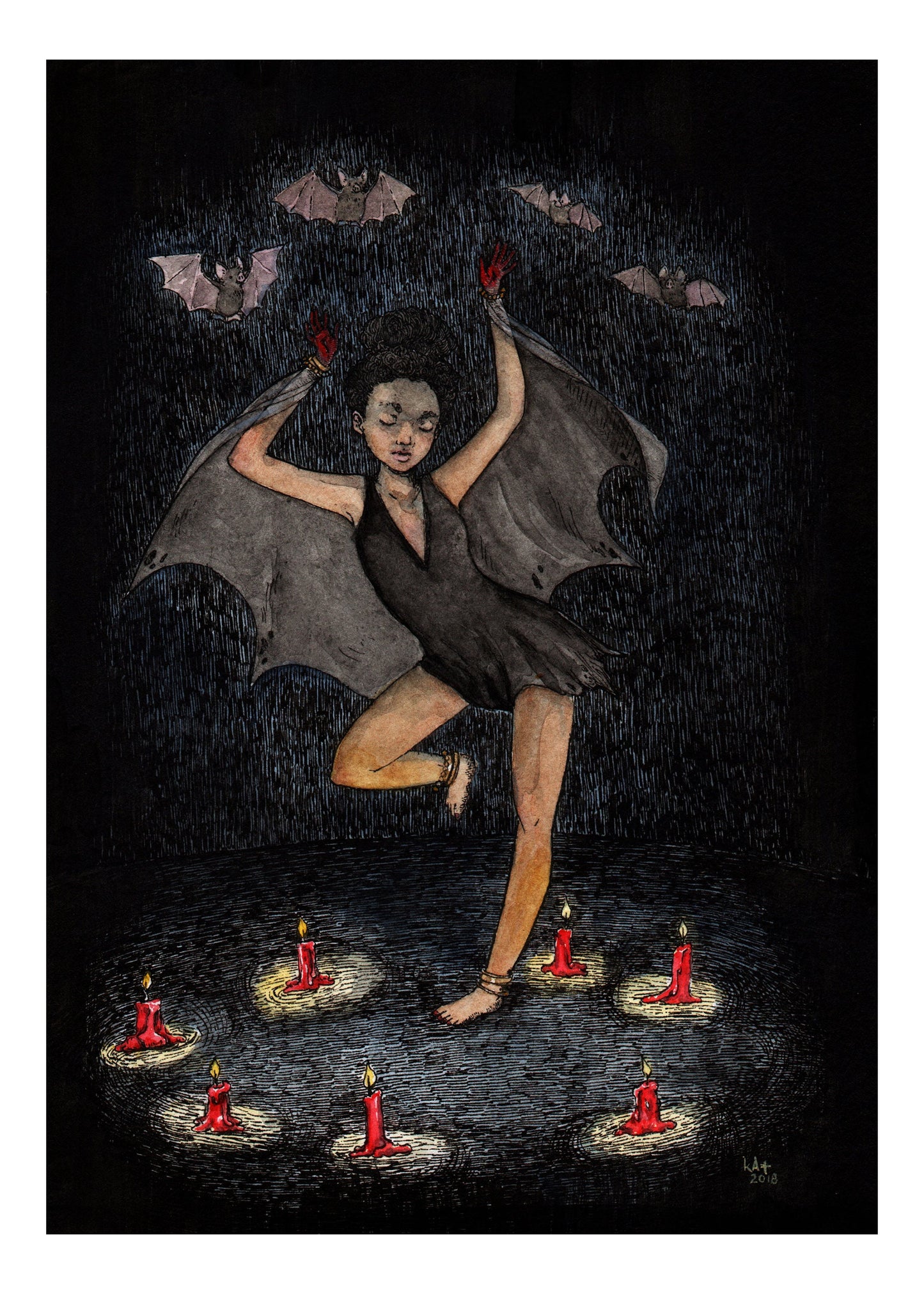 A Circle of Bats- 5x7" Print