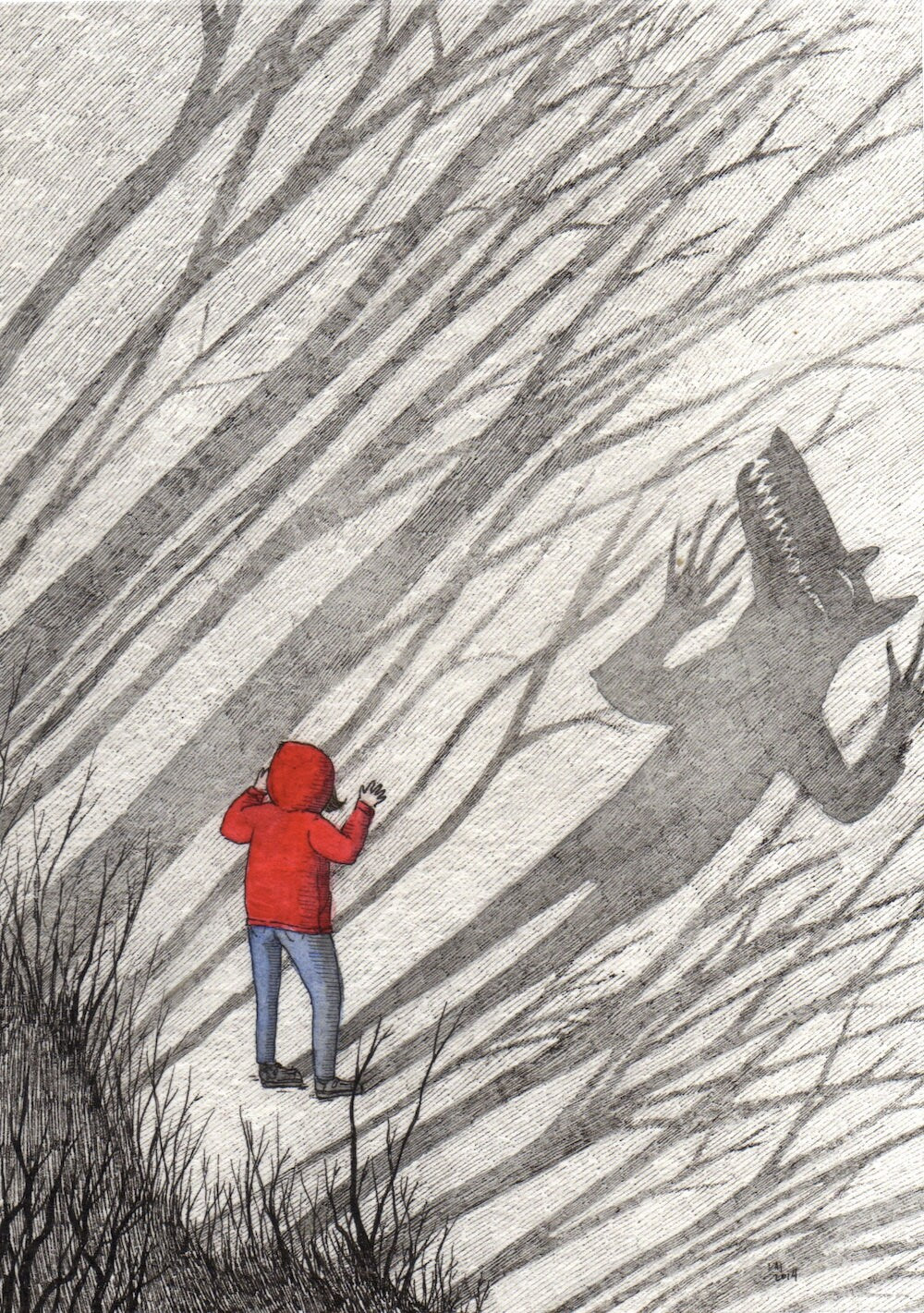 Only My Shadow- 5x7" Werewolf Print