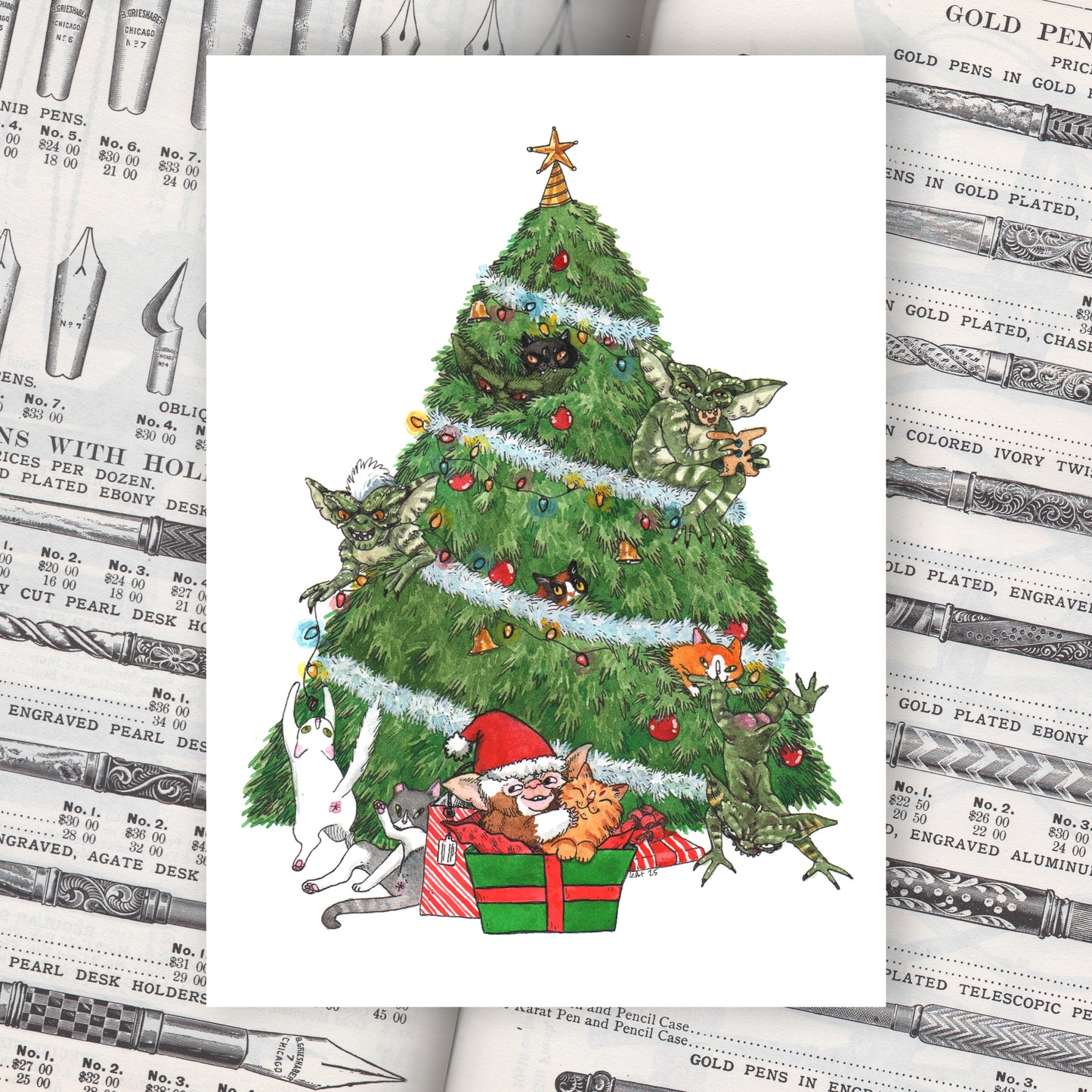 Grremlins - 5x7" or 8x10" Horror Cats Print