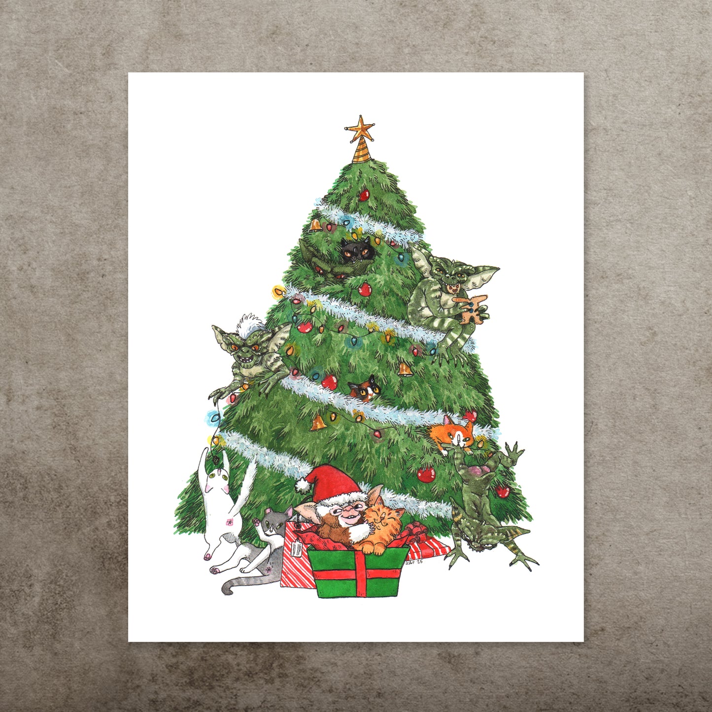 Grremlins - 5x7" or 8x10" Horror Cats Print