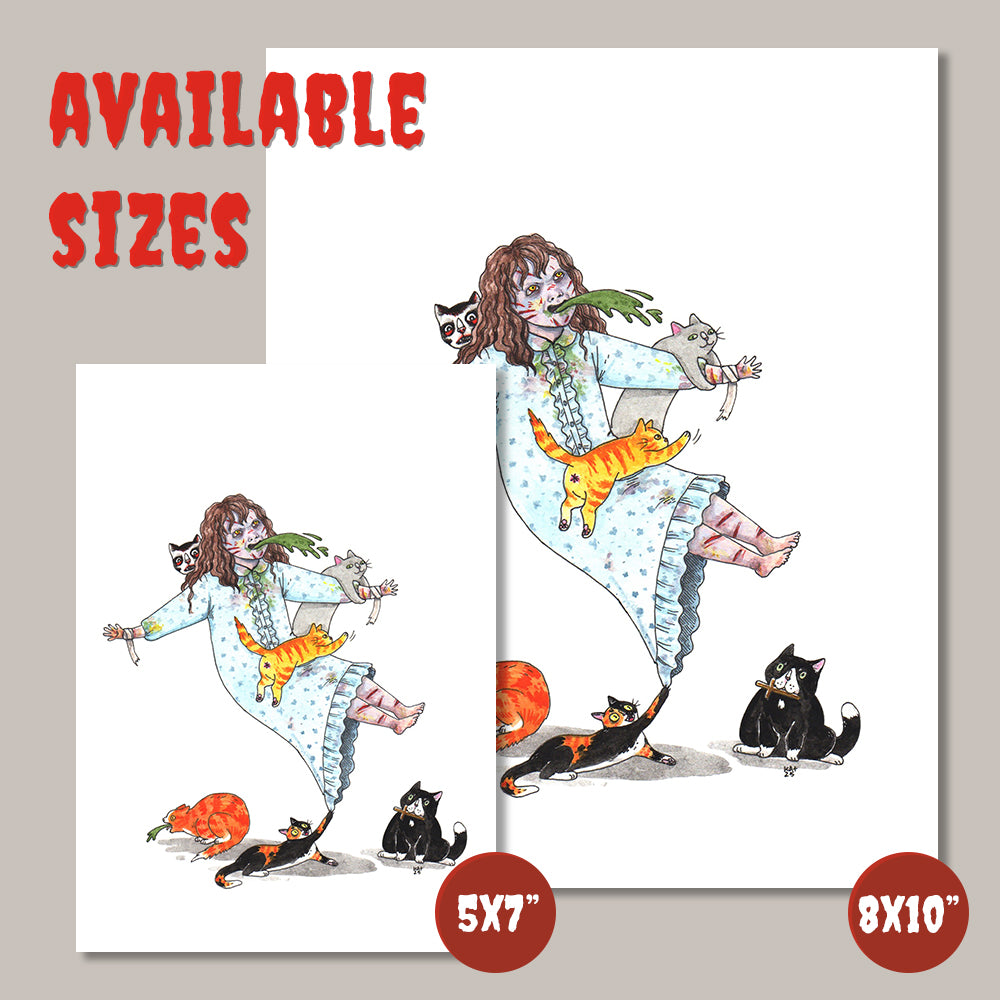 Exorhisst - 5x7" or 8x10" Horror Cats Print
