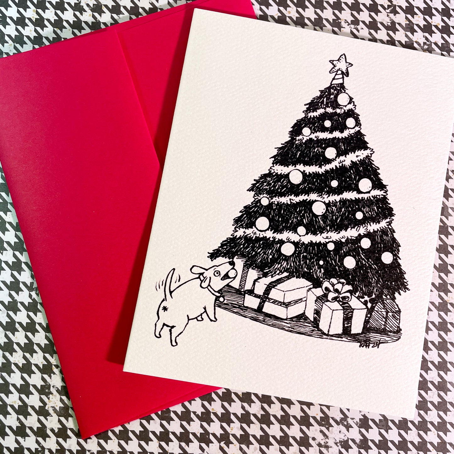 Ball Enthusiast Dog Holiday Christmas card