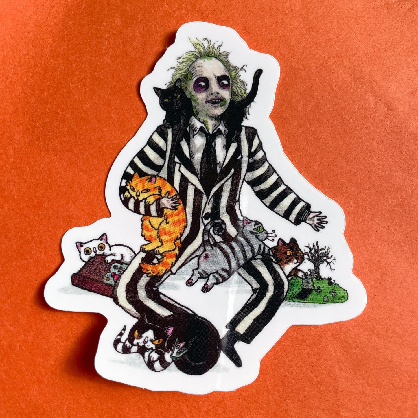 Beetailjuice 3" Horror Cats Vinyl Sticker