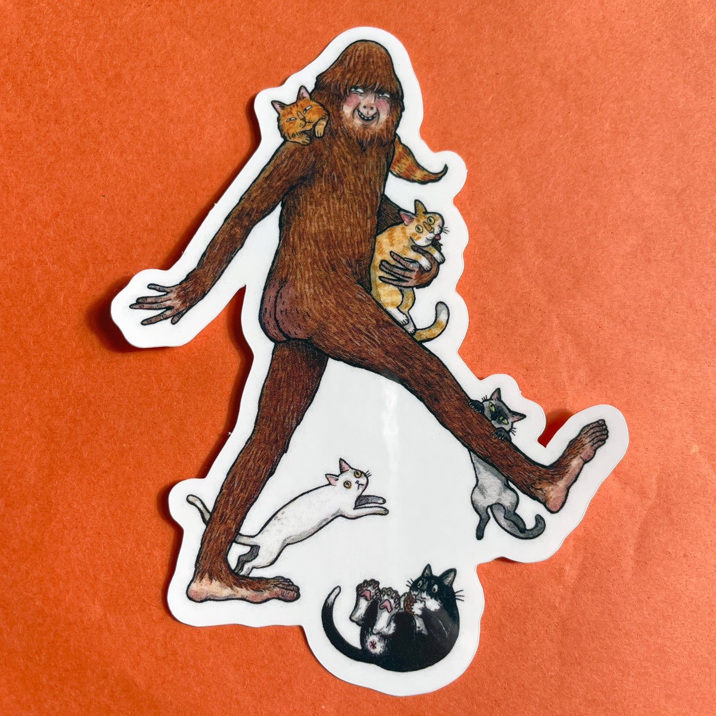 Big Paw 3" Bigfoot Sasquatch Cryptid Horror Cats Vinyl Sticker