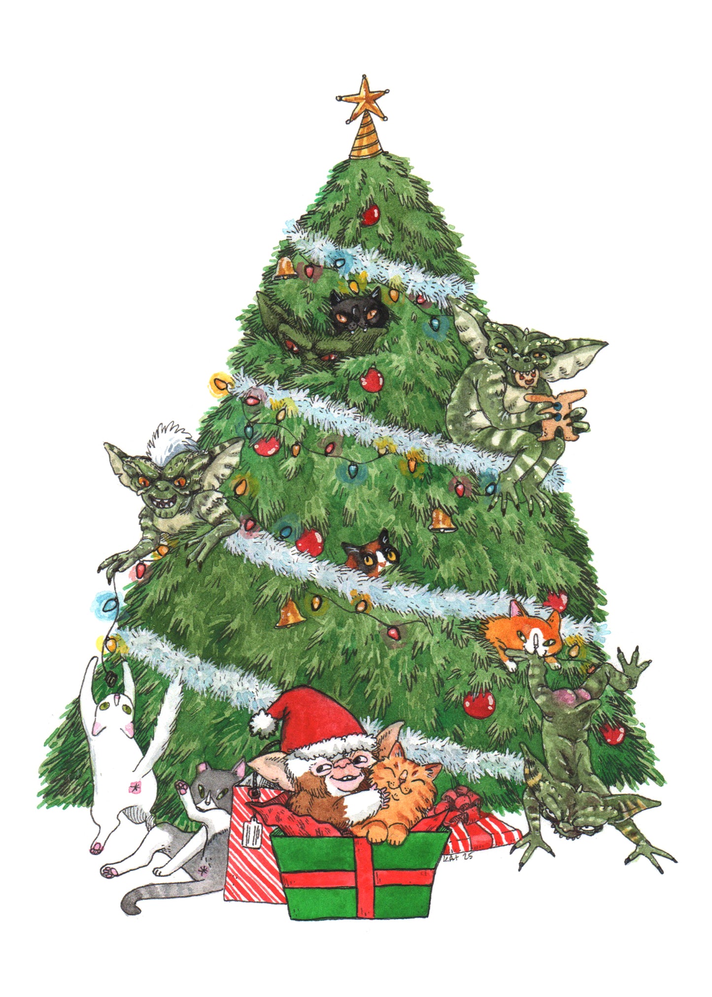 Grremlins - 5x7" or 8x10" Horror Cats Print