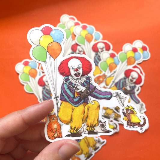 Pennywhiskers 1990 Tim Curry It Pennywise Parody Horror Cats Vinyl Sticker