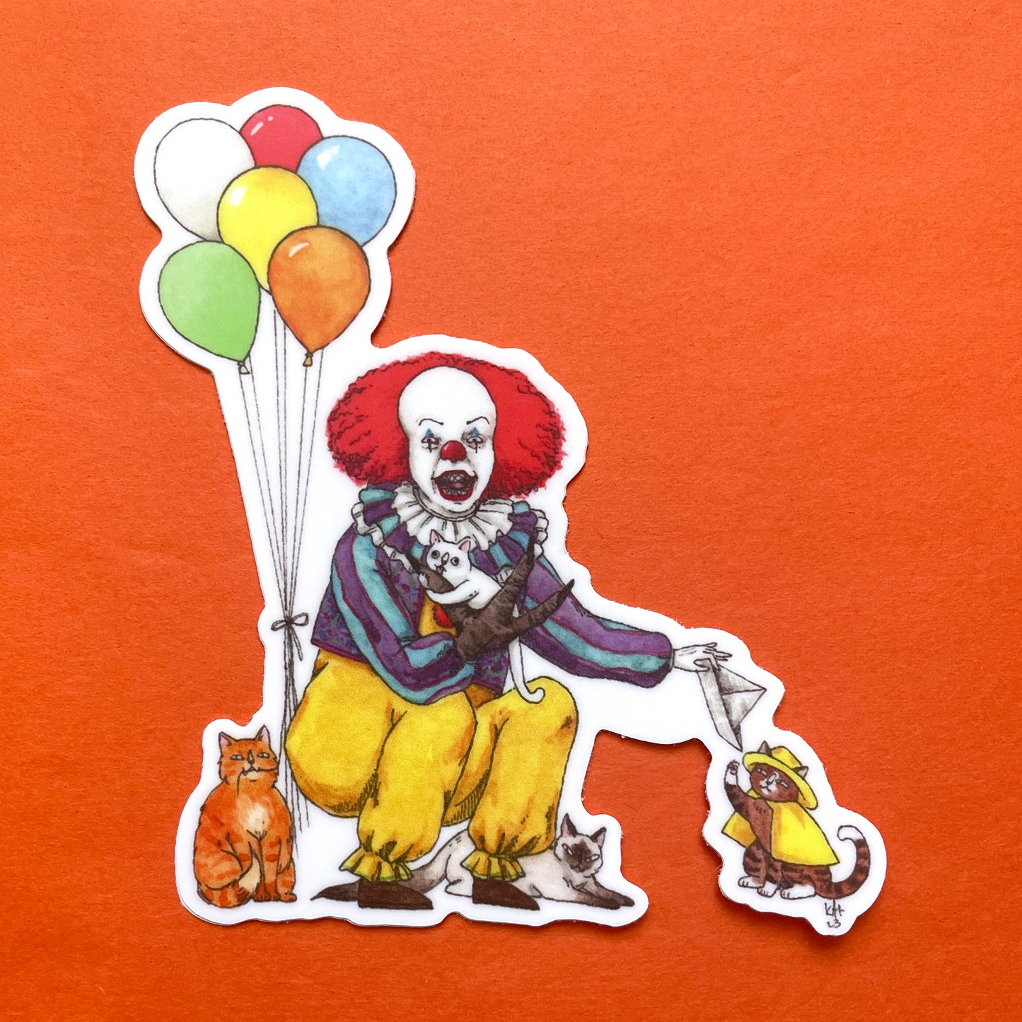 Pennywhiskers 1990 Tim Curry It Pennywise Parody Horror Cats Vinyl Sticker
