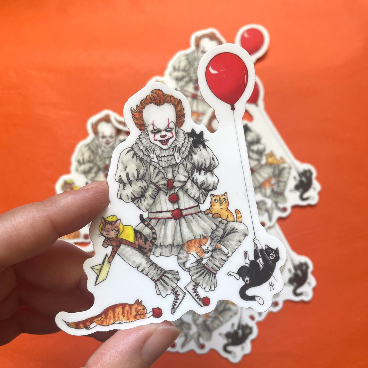 Pennywhiskers - It Pennywise 2017 Skarsgard Parody Horror Cats Vinyl Sticker