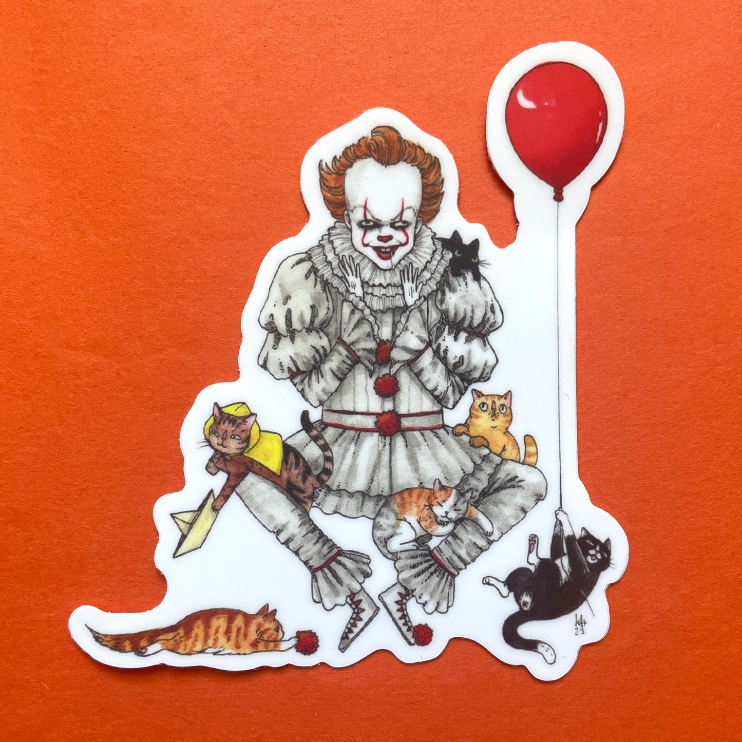 Pennywhiskers - It Pennywise 2017 Skarsgard Parody Horror Cats Vinyl Sticker