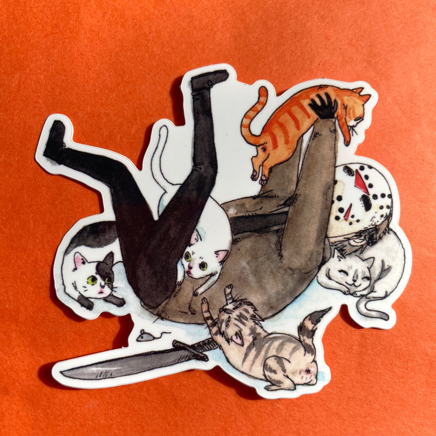 Friday the Purrteenth 3" Horror Cats Vinyl Sticker