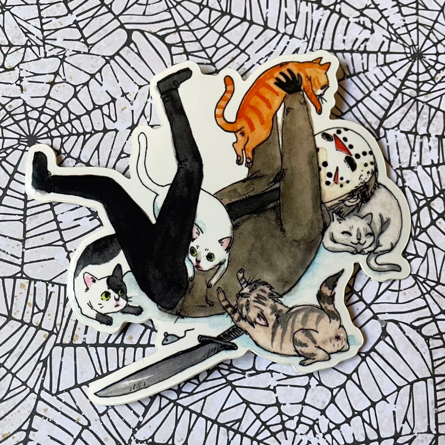 Friday the Purrteenth 3" Horror Cats Vinyl Sticker