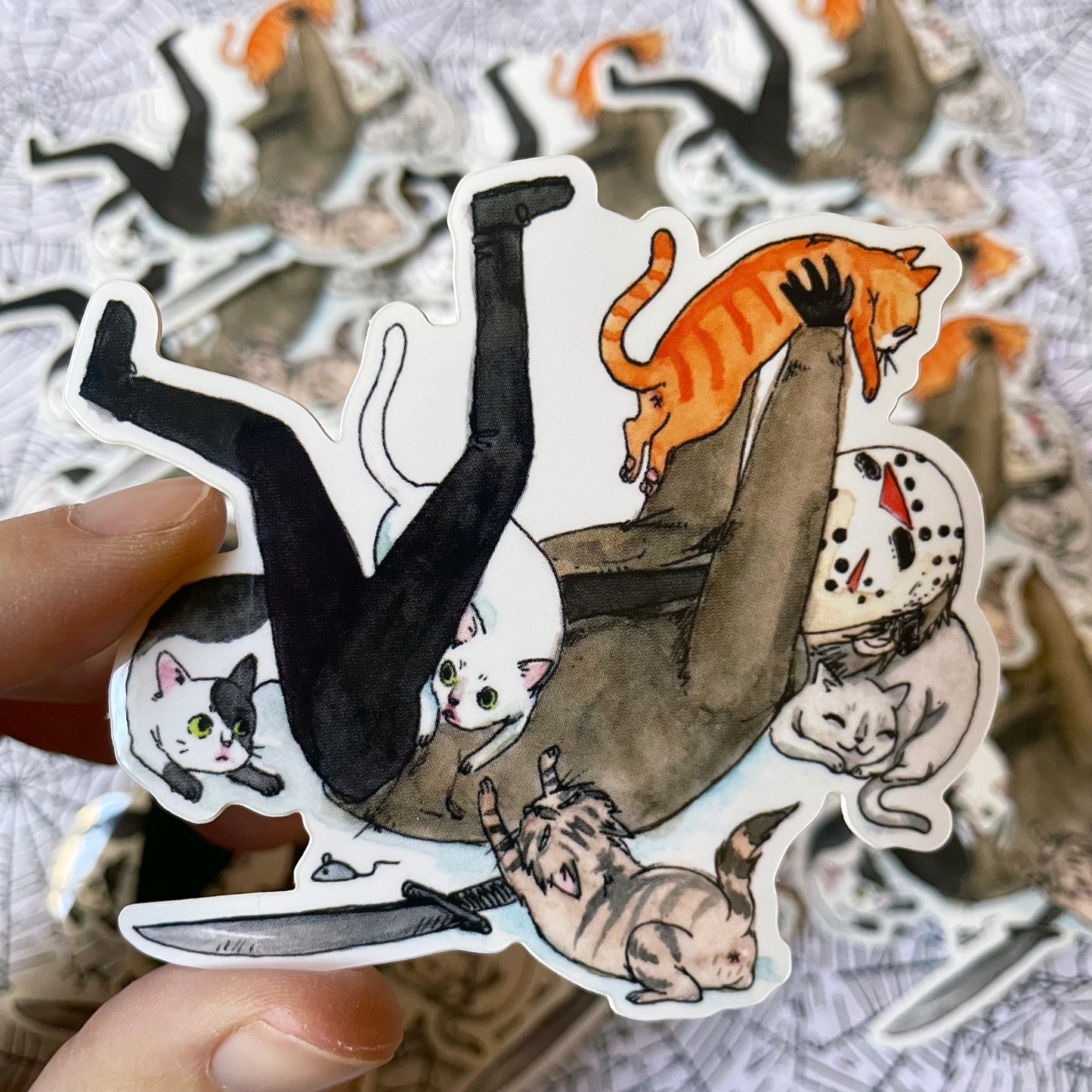 Friday the Purrteenth 3" Horror Cats Vinyl Sticker