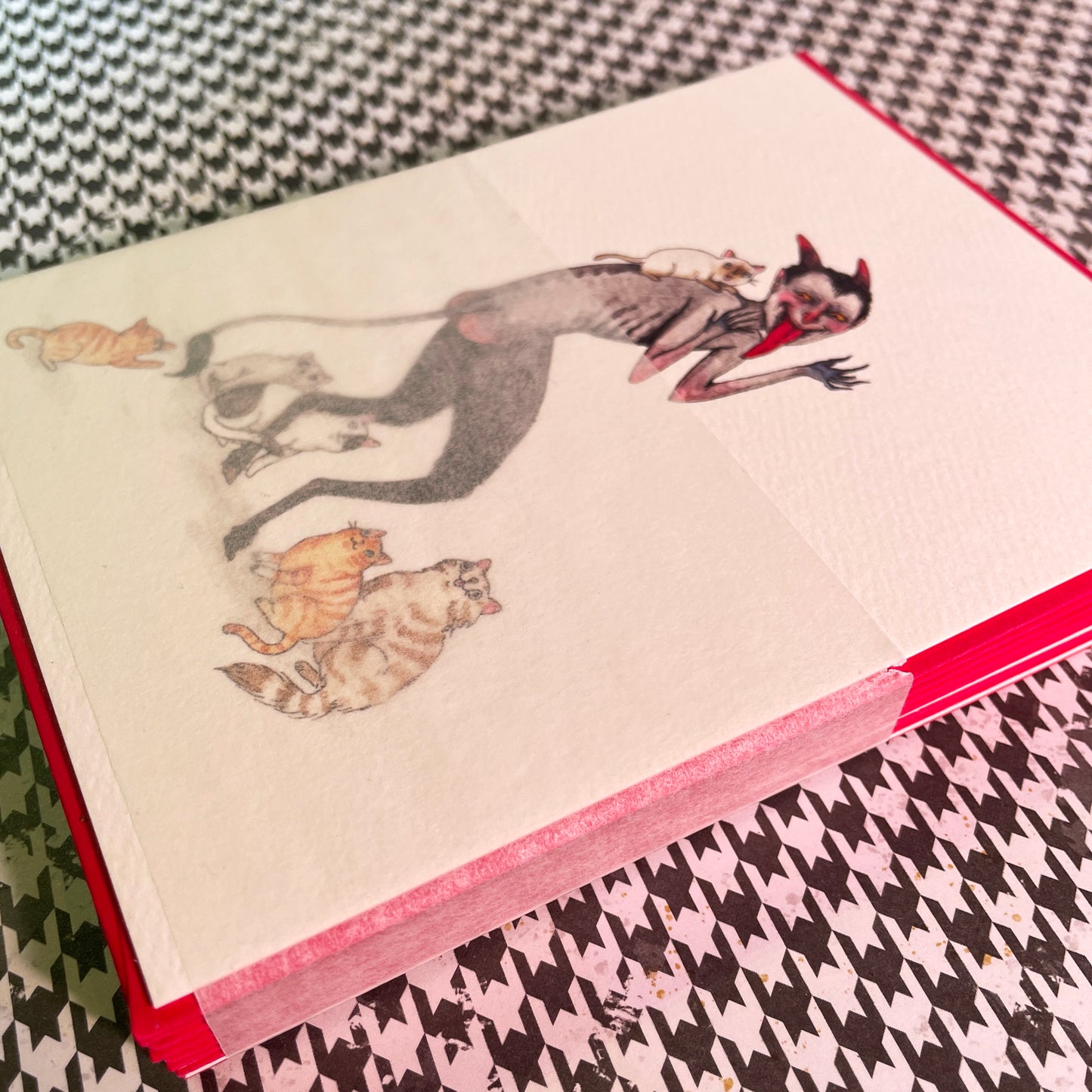 Krampus with Kitties Holiday Christmas card