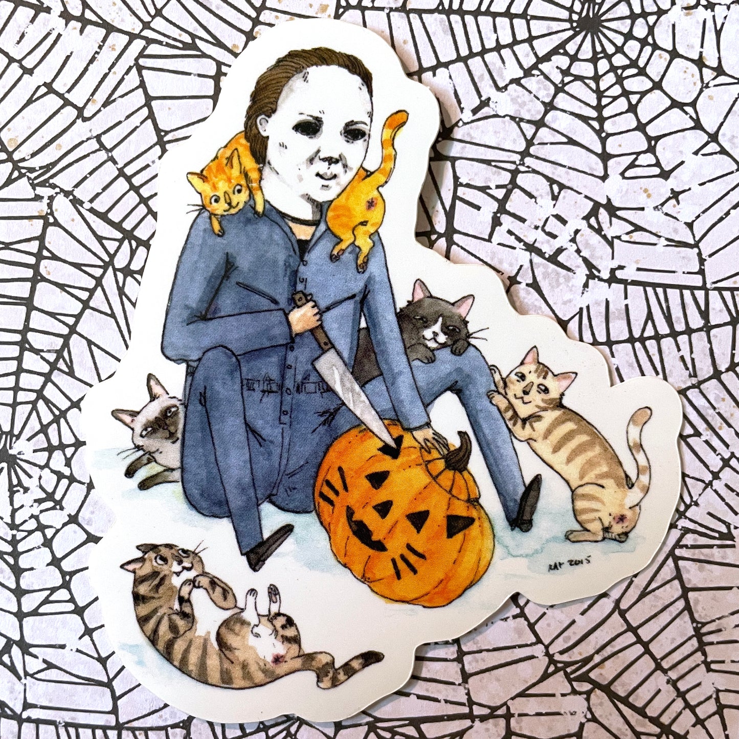 Meowlloween Horror Cats 3" Vinyl Sticker