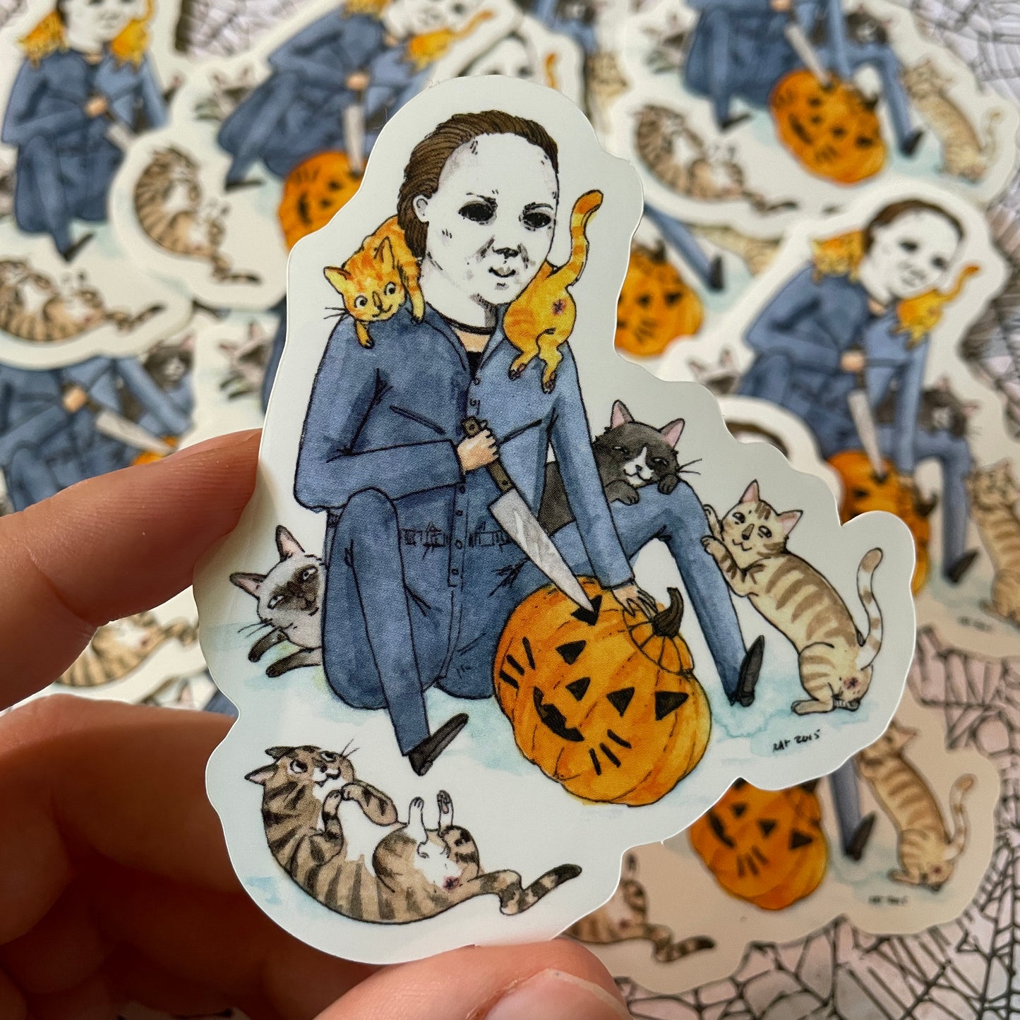 Meowlloween Horror Cats 3" Vinyl Sticker