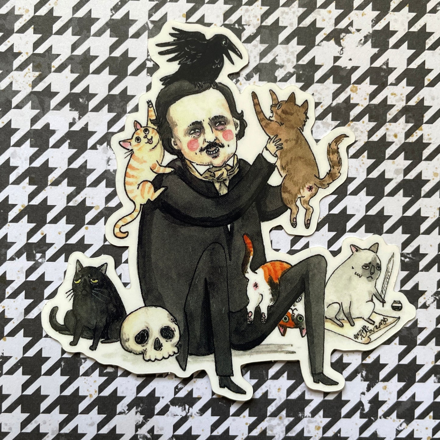 Once Upon a Midnight Kitty Edgar Allan Poe 3" Horror Cats Vinyl Sticker