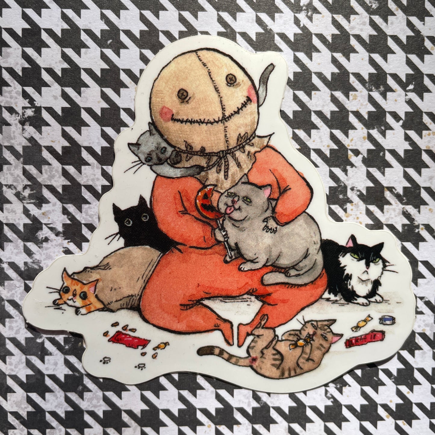 Trick FuR Treat 3" Horror Cats Vinyl Sticker