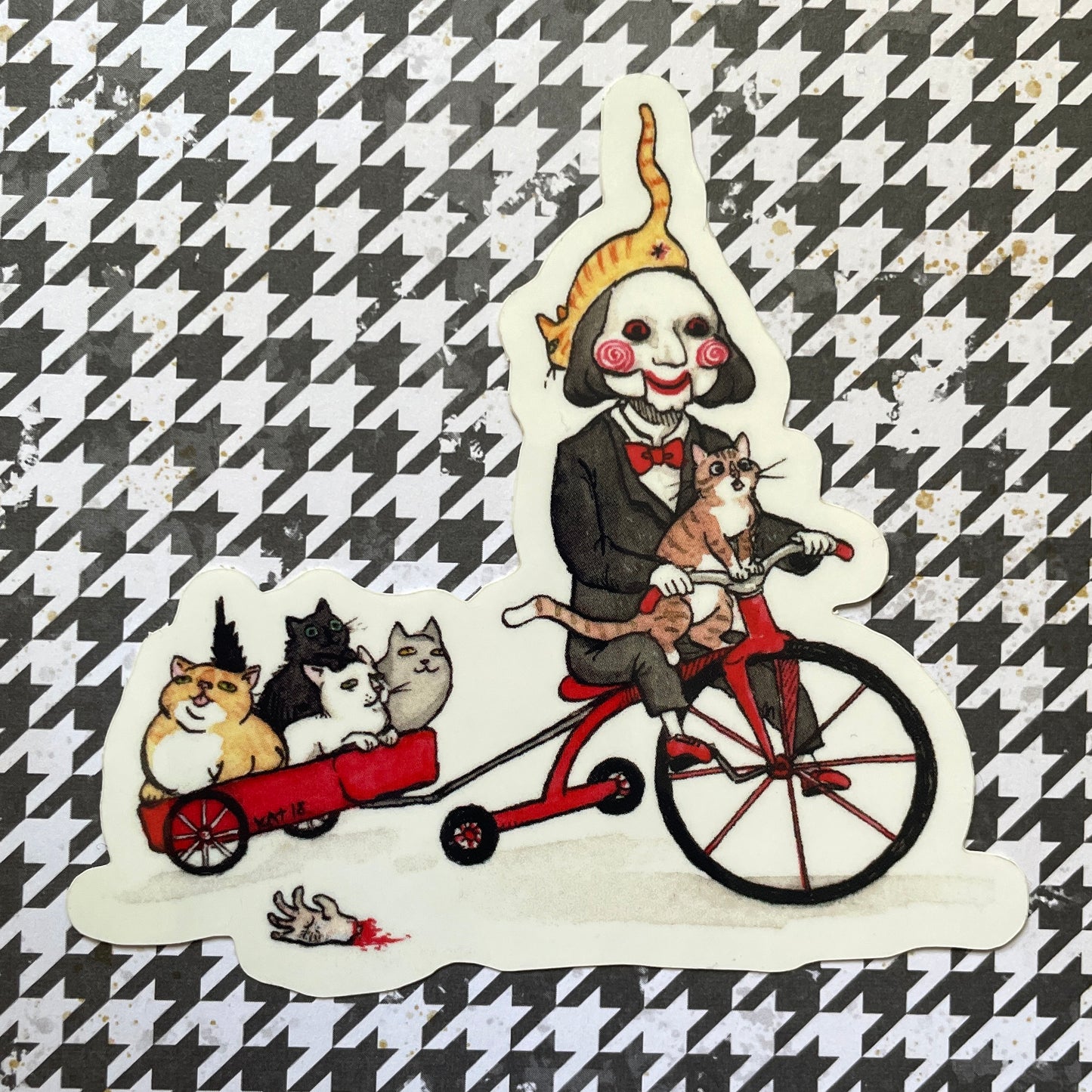 Paw Saw Parody 3" Horror Cats Vinyl Sticker