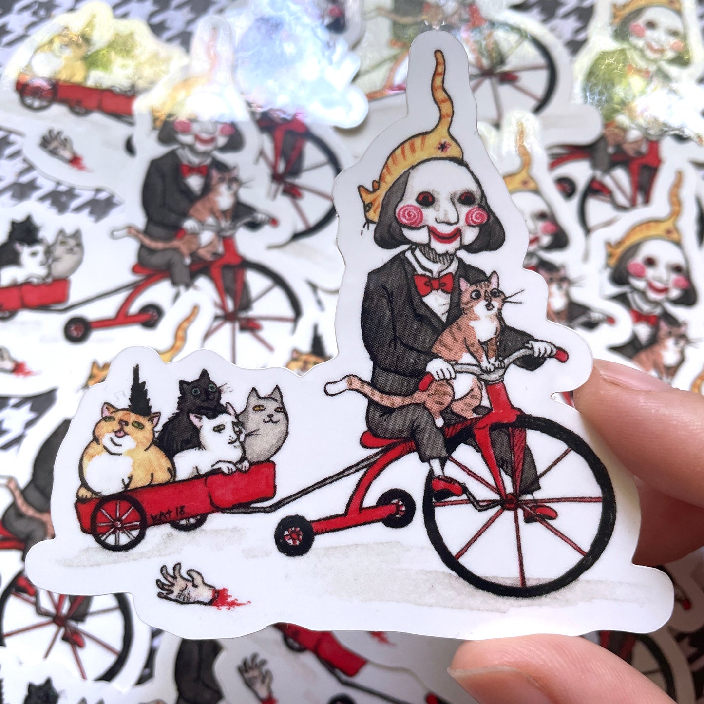 Paw Saw Parody 3" Horror Cats Vinyl Sticker