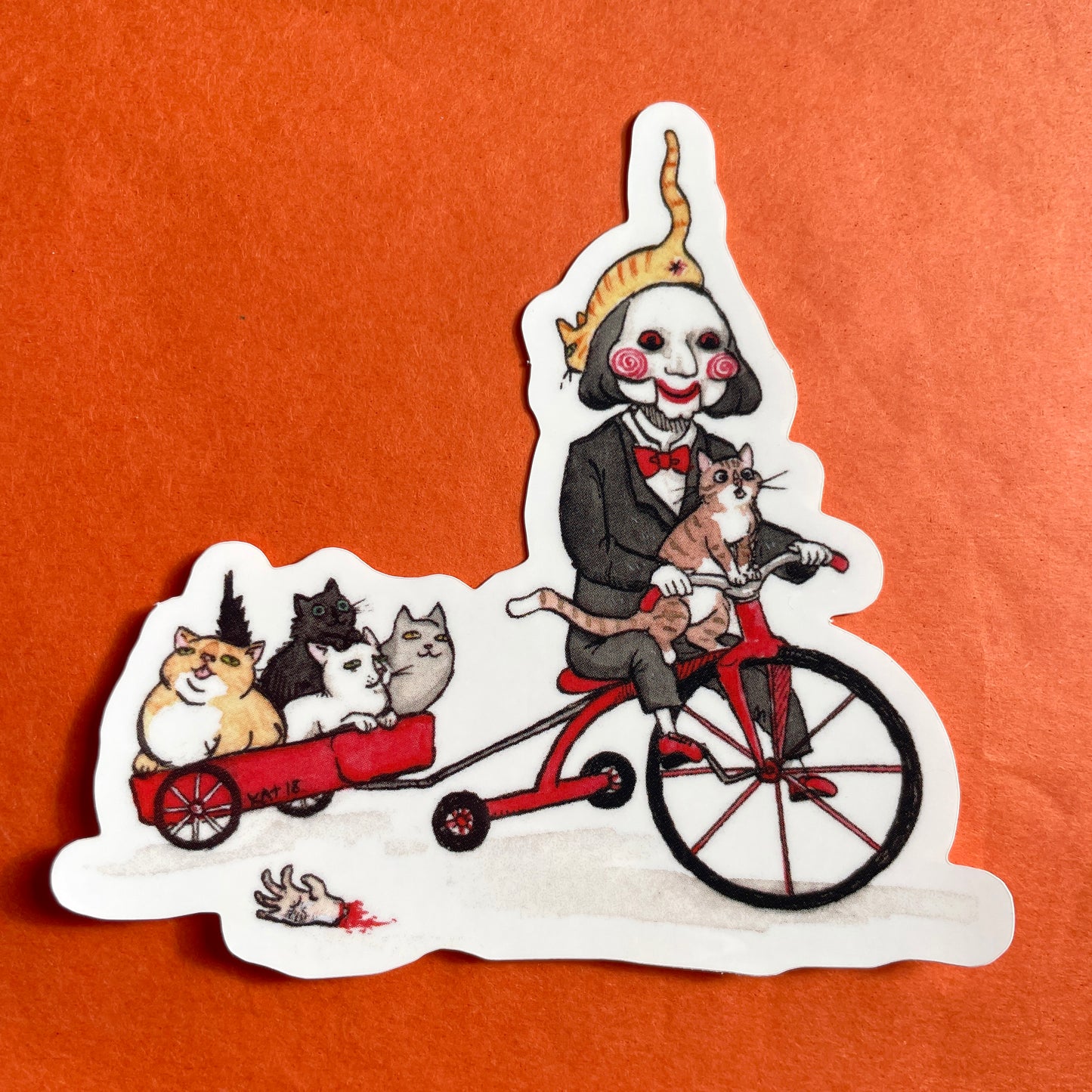 Paw Saw Parody 3" Horror Cats Vinyl Sticker