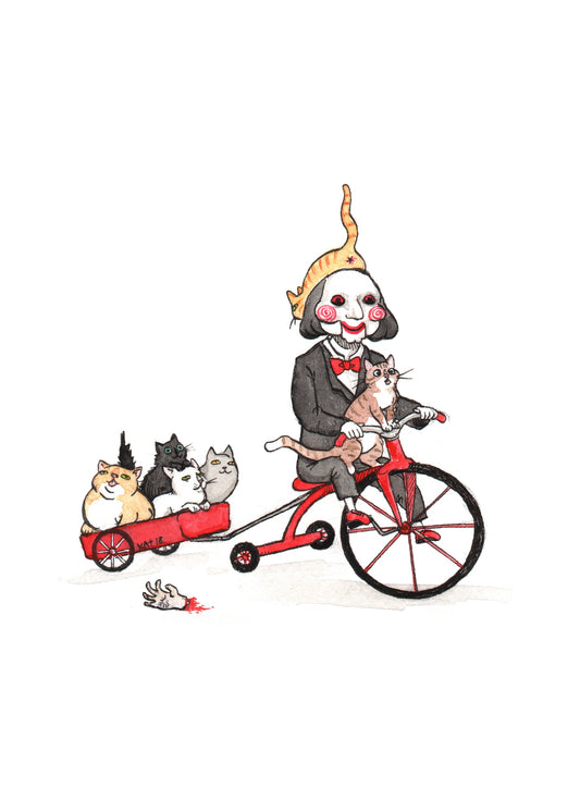 PAW - Saw Billy Puppet with Cats Print - Available in 5x7"& 8x10"