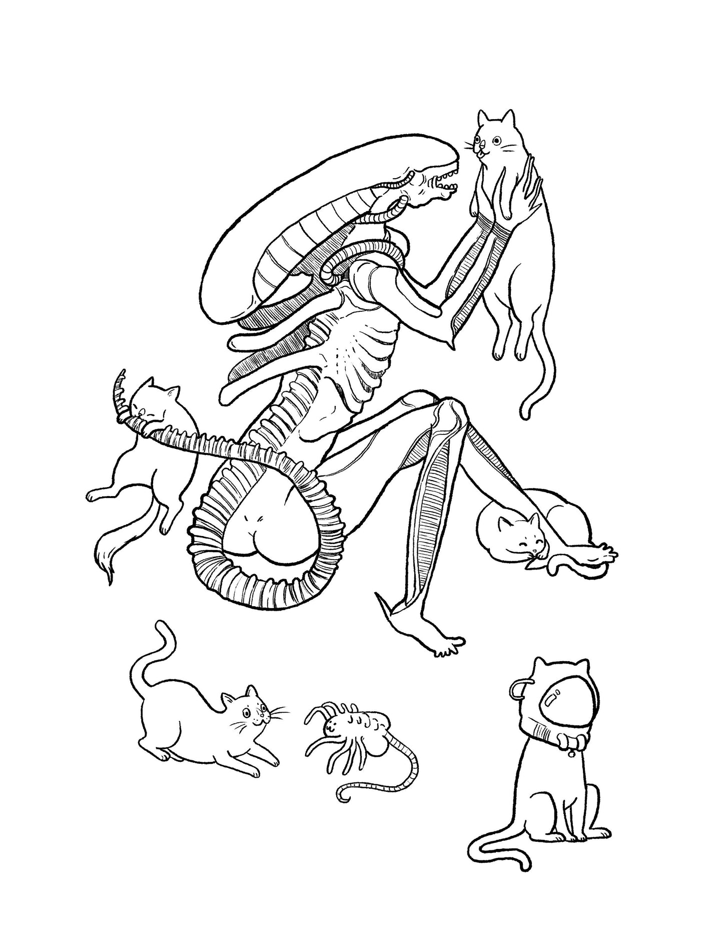 Horror Cats Coloring Book