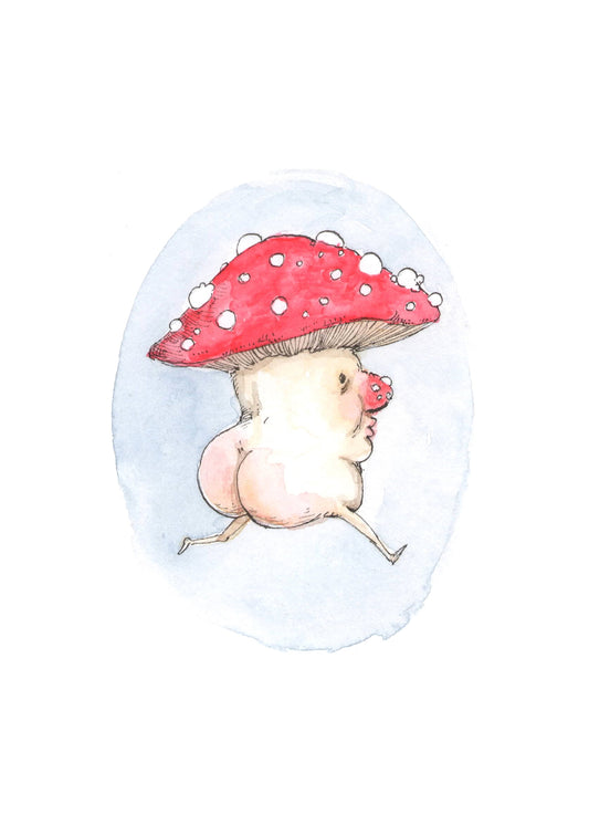 Mr Mushybum - 5x7" Mushroom Print