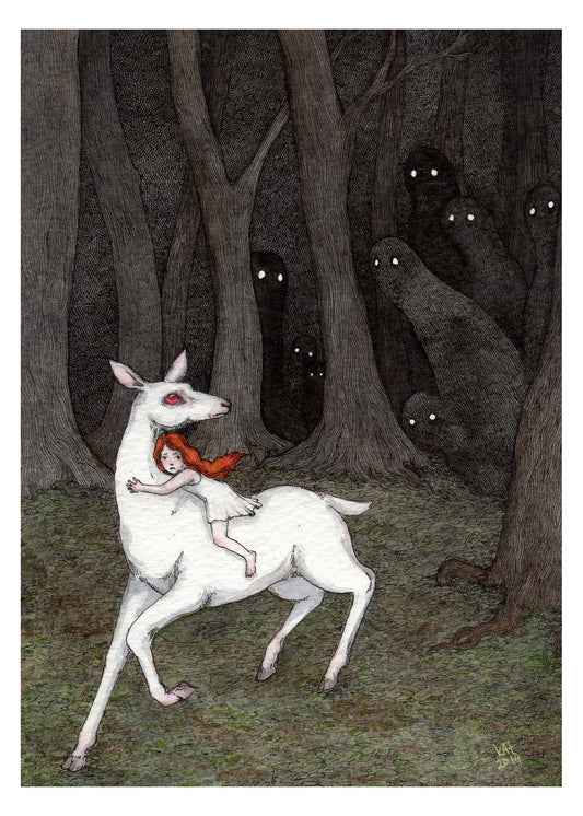 There Are Darker Things Than Shadows in These Woods - 5x7" Print