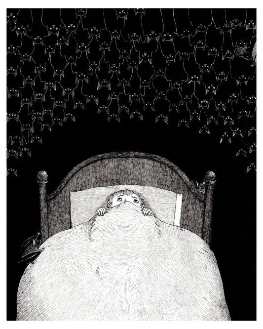 Bats Bring Nightmares to Poor Bertie Wattles - 8x10" Print