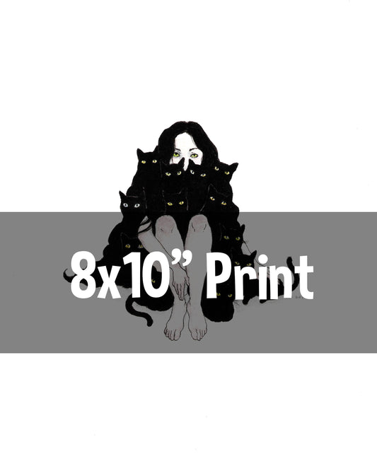 Familiars - 8x10" black cat print
